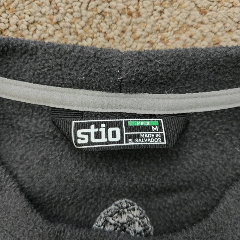 Stio Mens Fleece Crewneck Pullover Sweater Charcoal Gray Size Medium M